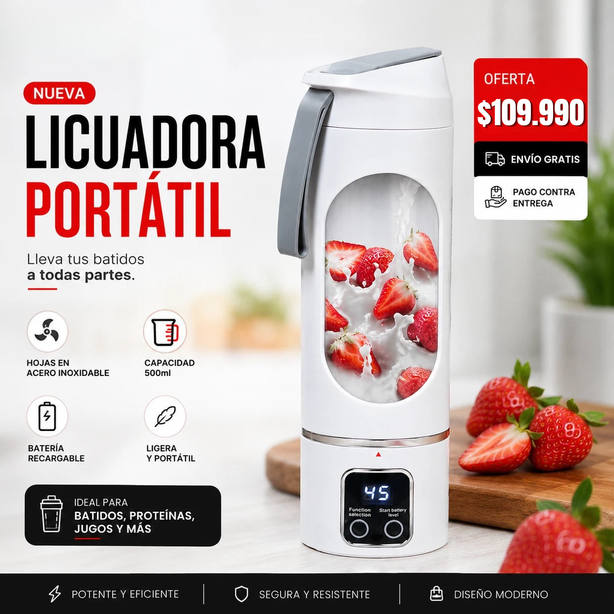 Licuadora Portátil Recargable