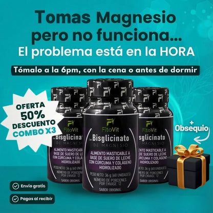 1 Super combo X3: Bisglicinato, del magnesio más puro