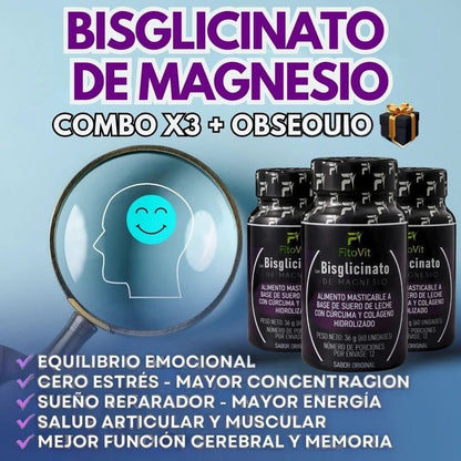 1 Super combo X3: Bisglicinato, del magnesio más puro